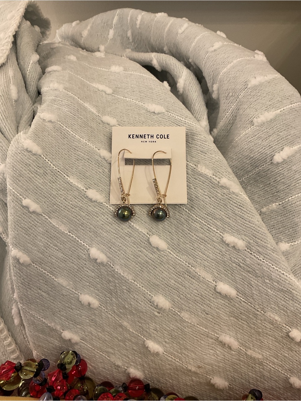 Kenneth Cole Gold-Tone Earrings with Iridescent Pearls